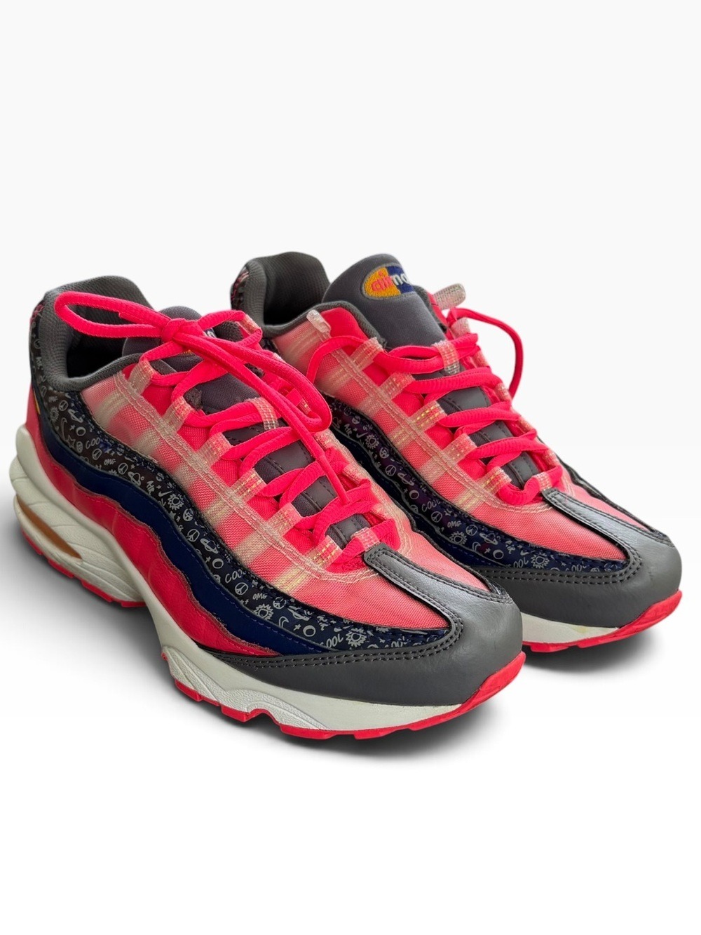 Nike Air Max 95 GS Purple Racer Pink Sail Laser Orange Cushions W8.5 Y7 Narrow